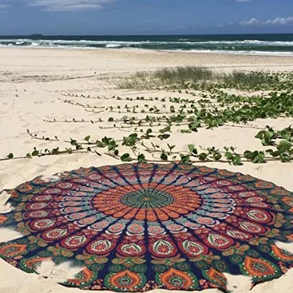 Labhanshi Indian Mandala Round Beach Towel