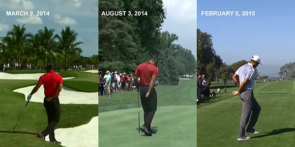 Tiger Woods who has struggled with knee and back pain in his career