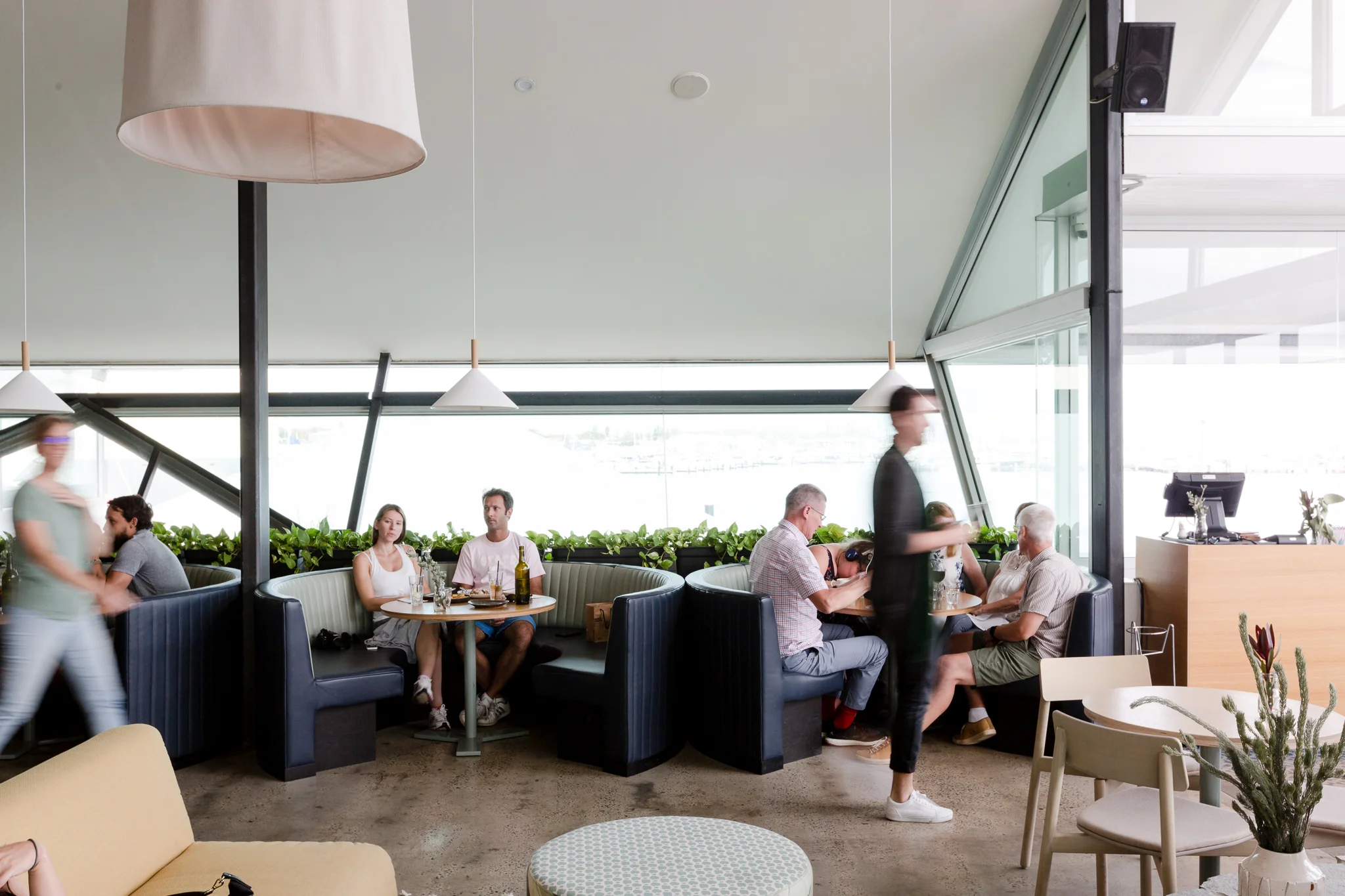 Jasmine Ann Gardiner - Perth Interiors Photographer Helm Fremantle Modern Bar Restaurant Booth Seating