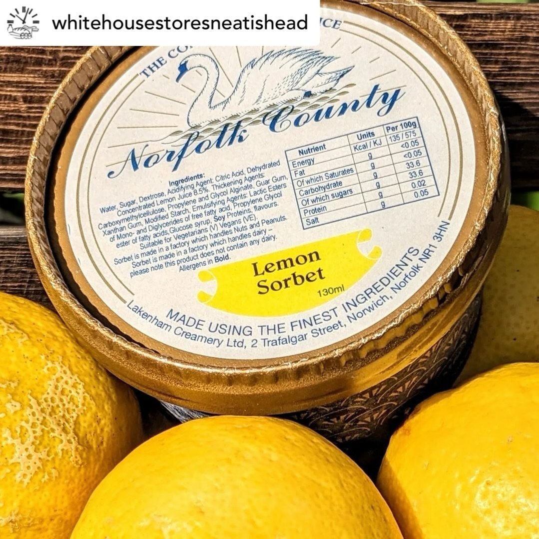 Posted @withregram &bull; @whitehousestoresneatishead 

A wonderful, community run shop @whitehousestoresneatishead are now stocking our new Lemon Sorbet 130ml pots - alongside, our Norfolk County Fresh Cream Ice Creams in both 500ml and 130ml tubs. 