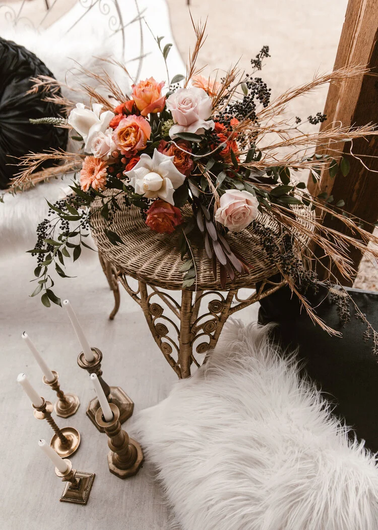 Gold Boho Style Side Table