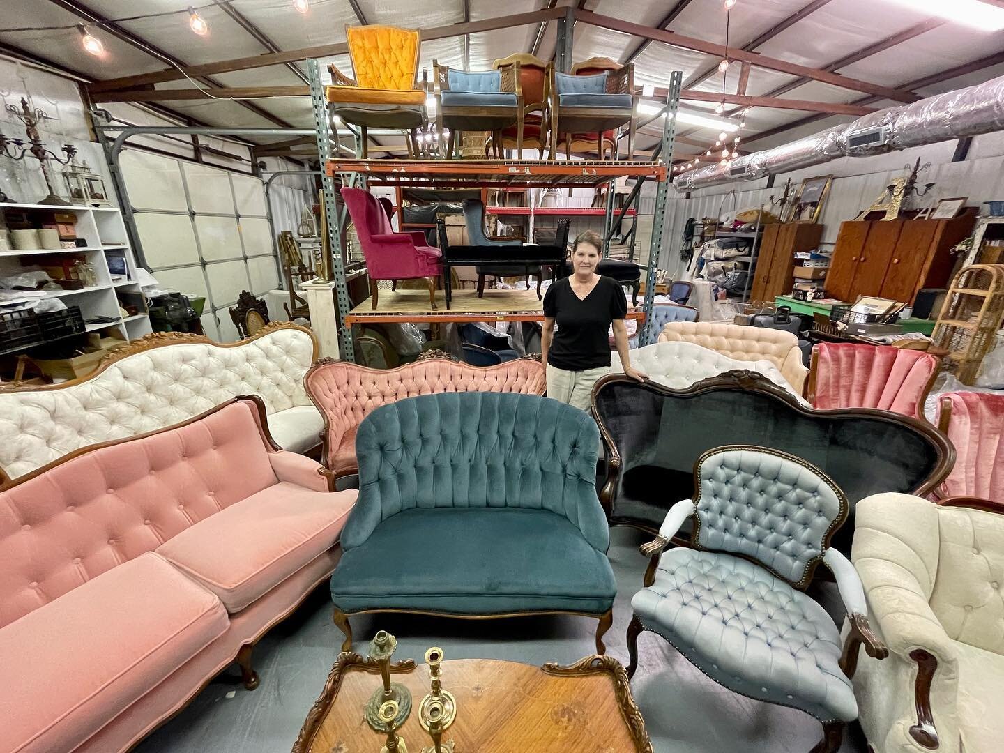A little BEFORE and AFTER of the warehouse!  I’ve sold ALOT of amazing inventory over the last few months. It’s been a joy to see happy customers.  I will be posting remaining inventory this week and you can view everything on my website.