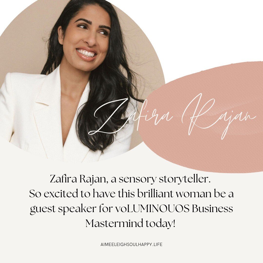 Hello beautiful souls! Today, I wanted to take a moment to express my gratitude to the amazing @zafira.rajan for sharing her beautiful energy and wisdom with us on the voLUMINOUS Business Mastermind call.
,
Zafira is truly a gifted leader, sensory st