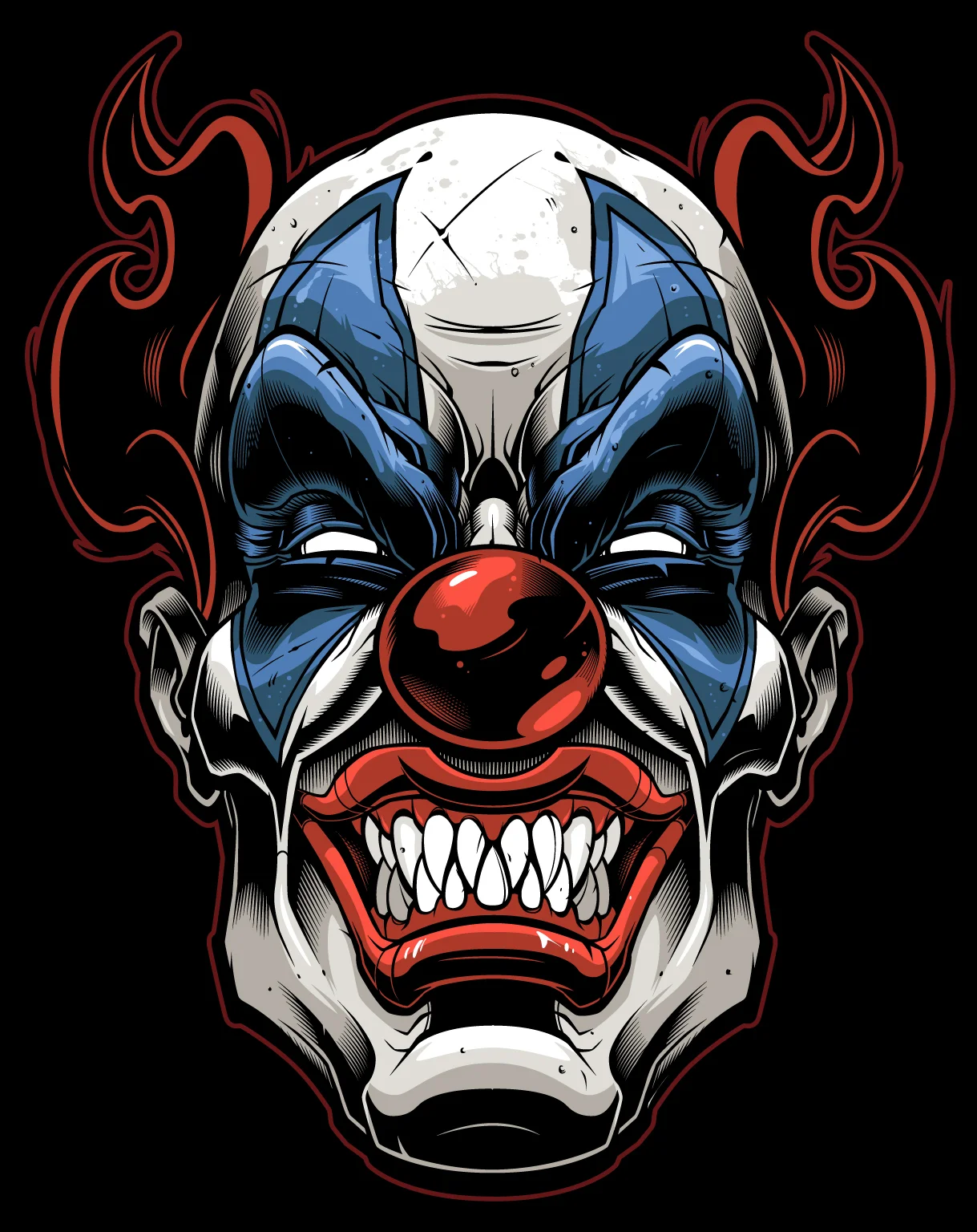 Vector clown-vector illustration-tribal gear-sweyda-scary clown.jpg