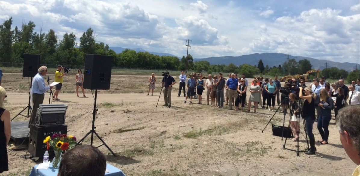 (Groundbreaking ceremony at the Old Sawmill District. Click to enlarge.)