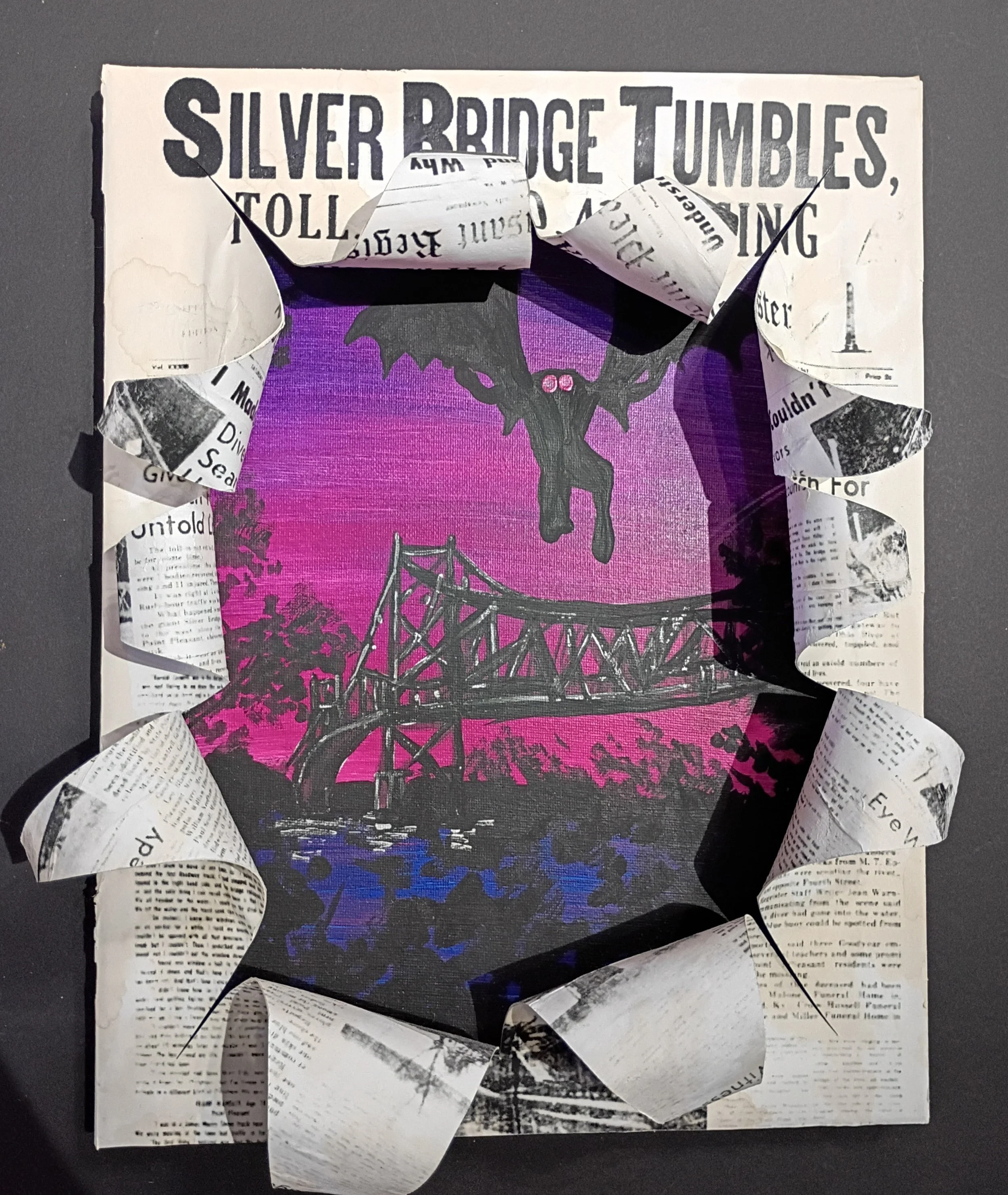 Art on the Island: Mothman Busted Canvas
