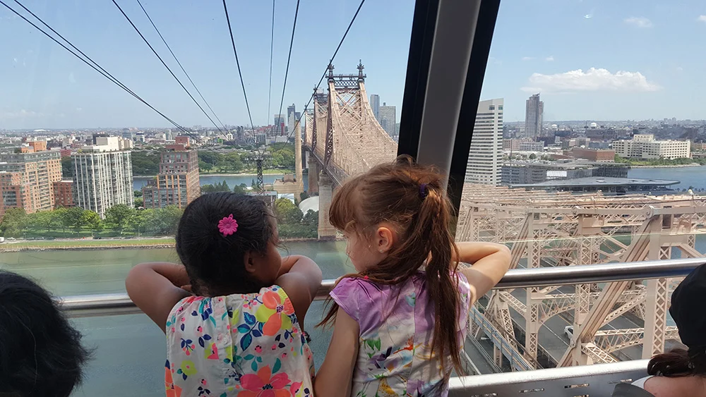 On the Roosevelt Island Tramway crossing the East River.