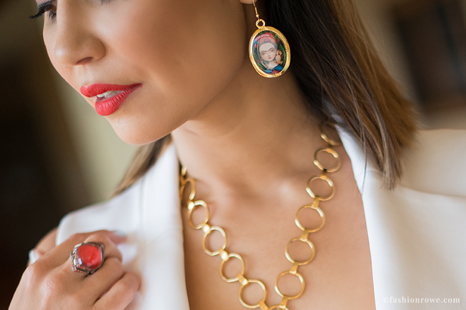 Frida Kahlo Earrings purchased in Rosewood, Mayakoba