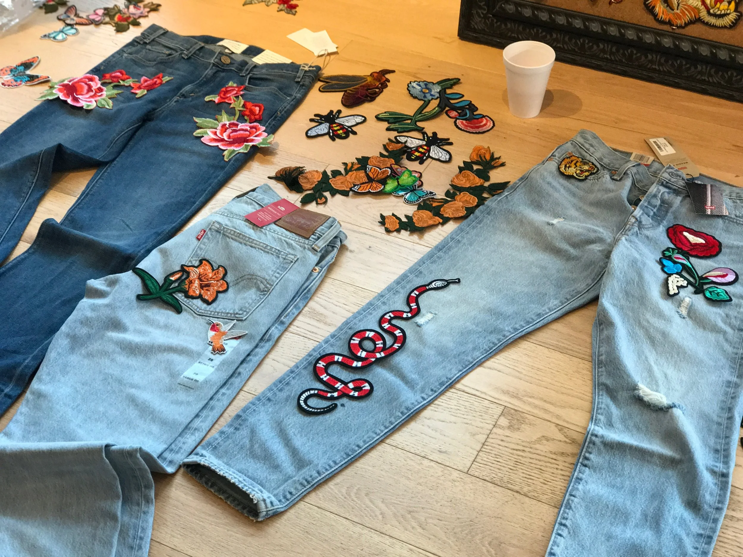 gucci patch pants
