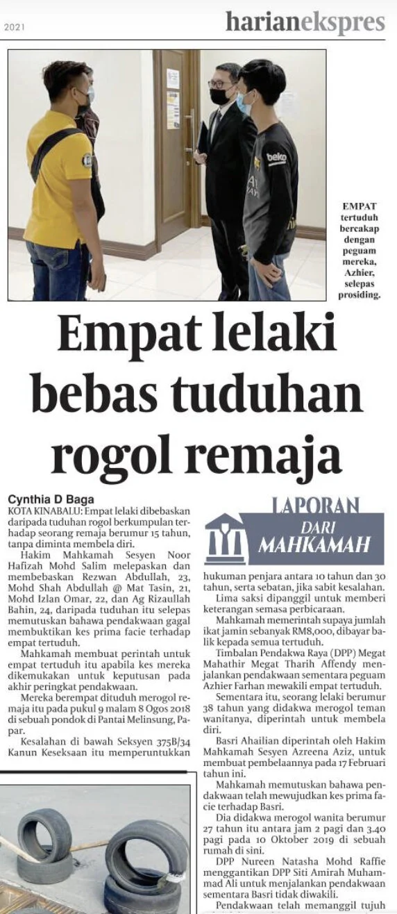 Empat lelaki bebas tuduhan rogol remaja