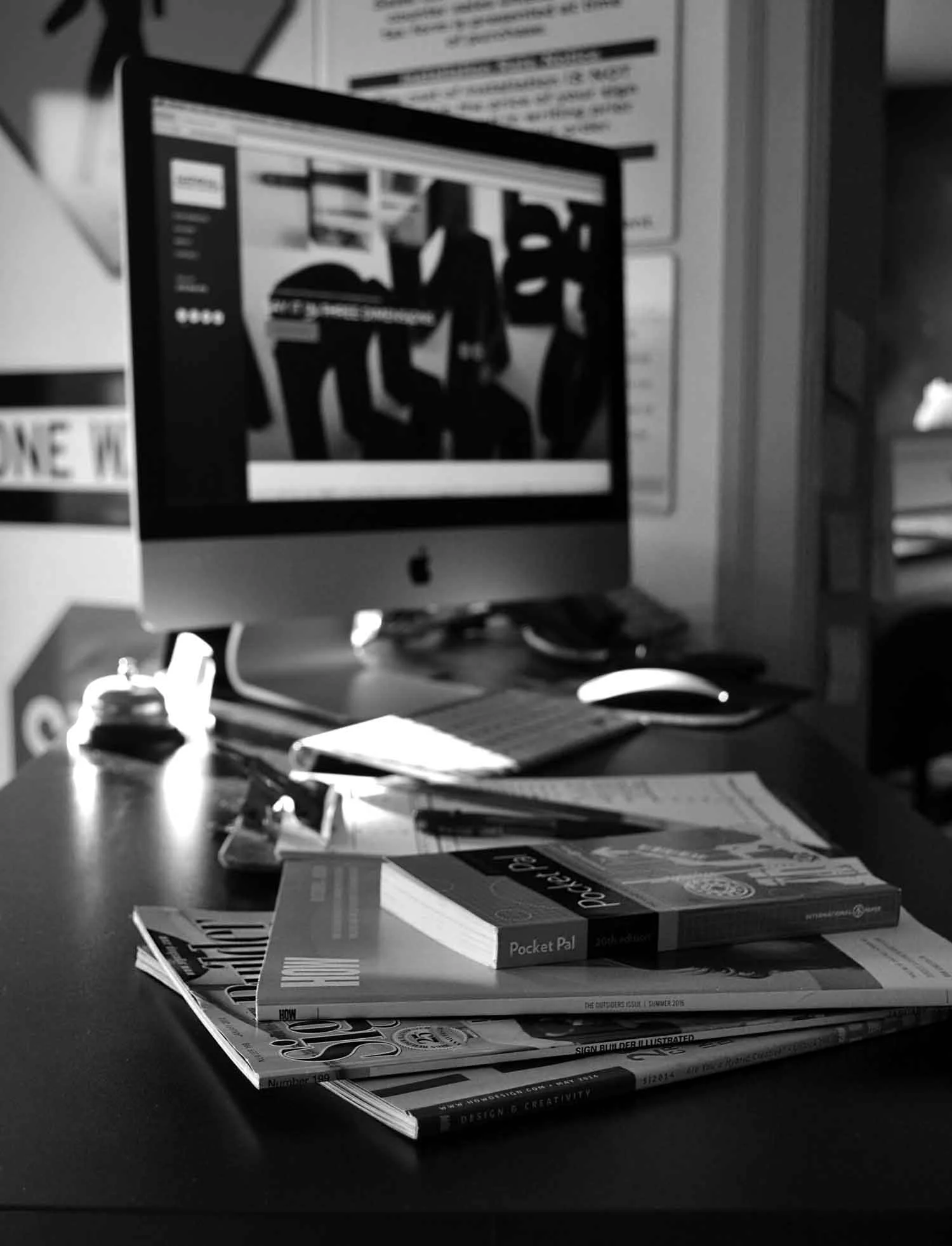 Graphic design workspace