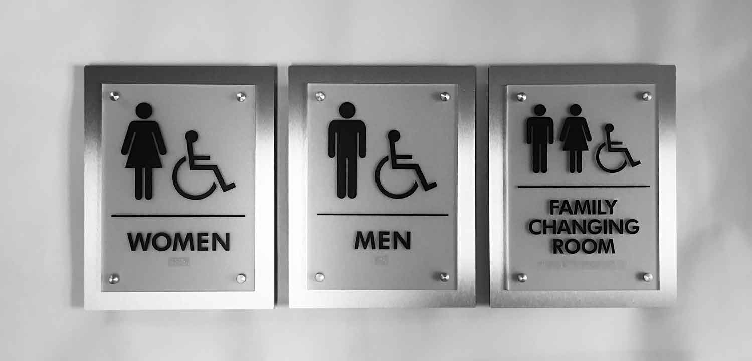 Stand Off Restroom Signs