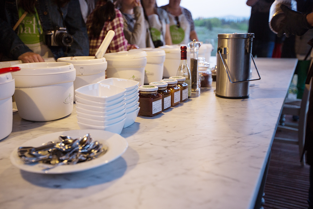 gelato sundae bar outdoor table