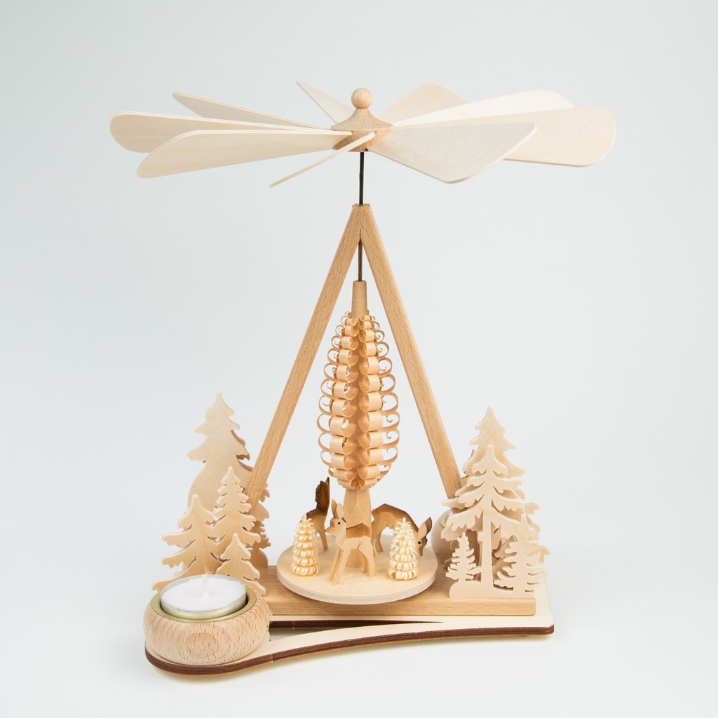 Wood holiday candle carousel