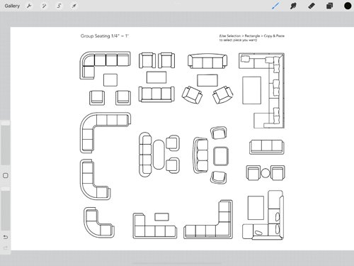 Architectural Drawing Templates, 1/4 Scale, Furniture & Interior Design