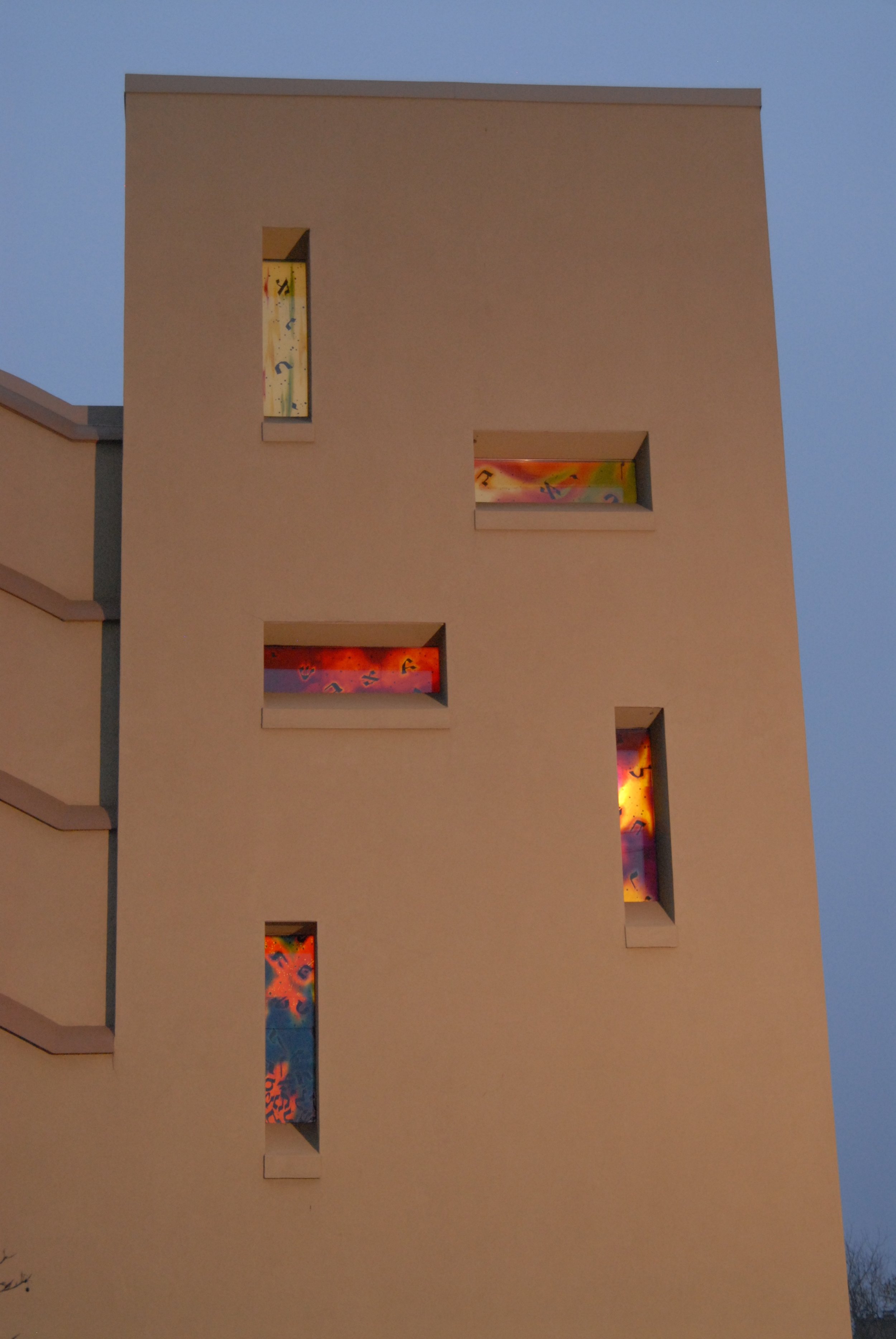 TEN COMMANDMENTS, Stained glass windows, Temple Beth-el, Northbrook, IL