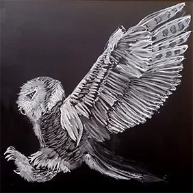 Snowy Owl Chalkboard Drawing
