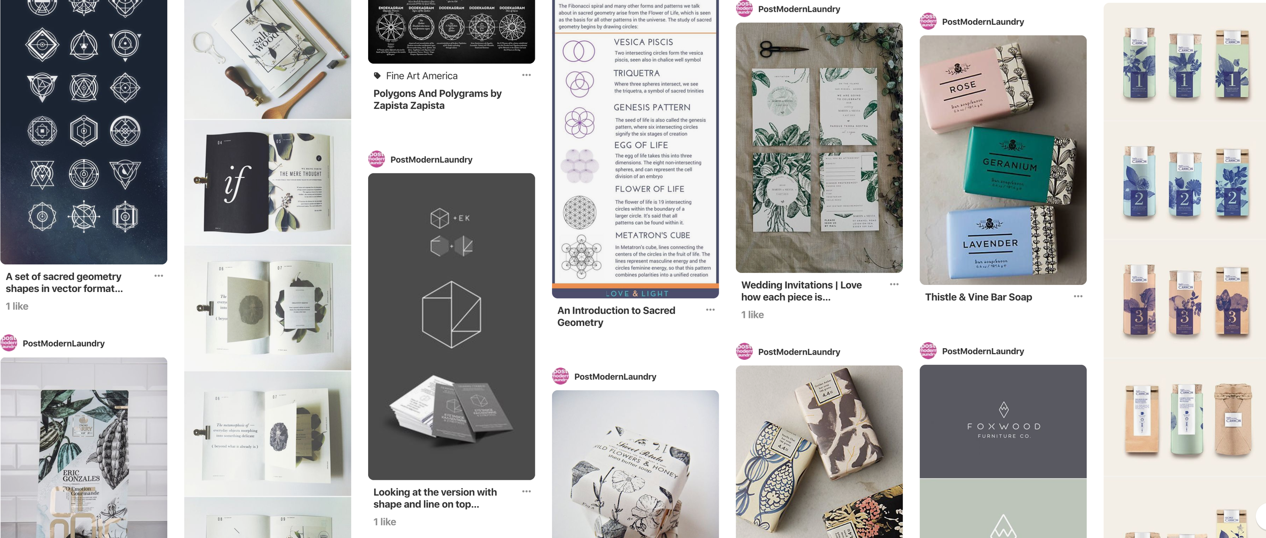 Screenshot from a Pinterest board we collaborated on building with owner of Hazel + Beck