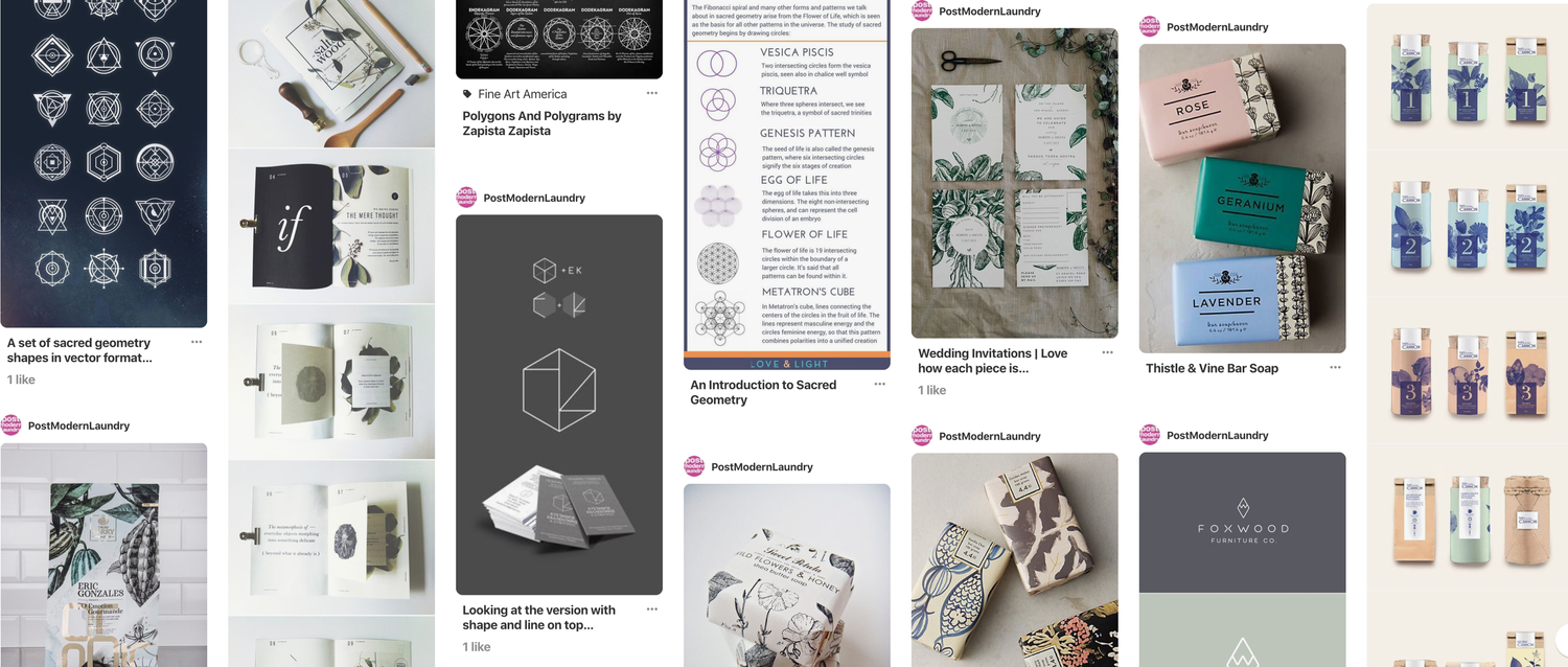 Captura de pantalla de un tablero de Pinterest en el que colaboramos en la construcción con el propietario de Hazel + Beck