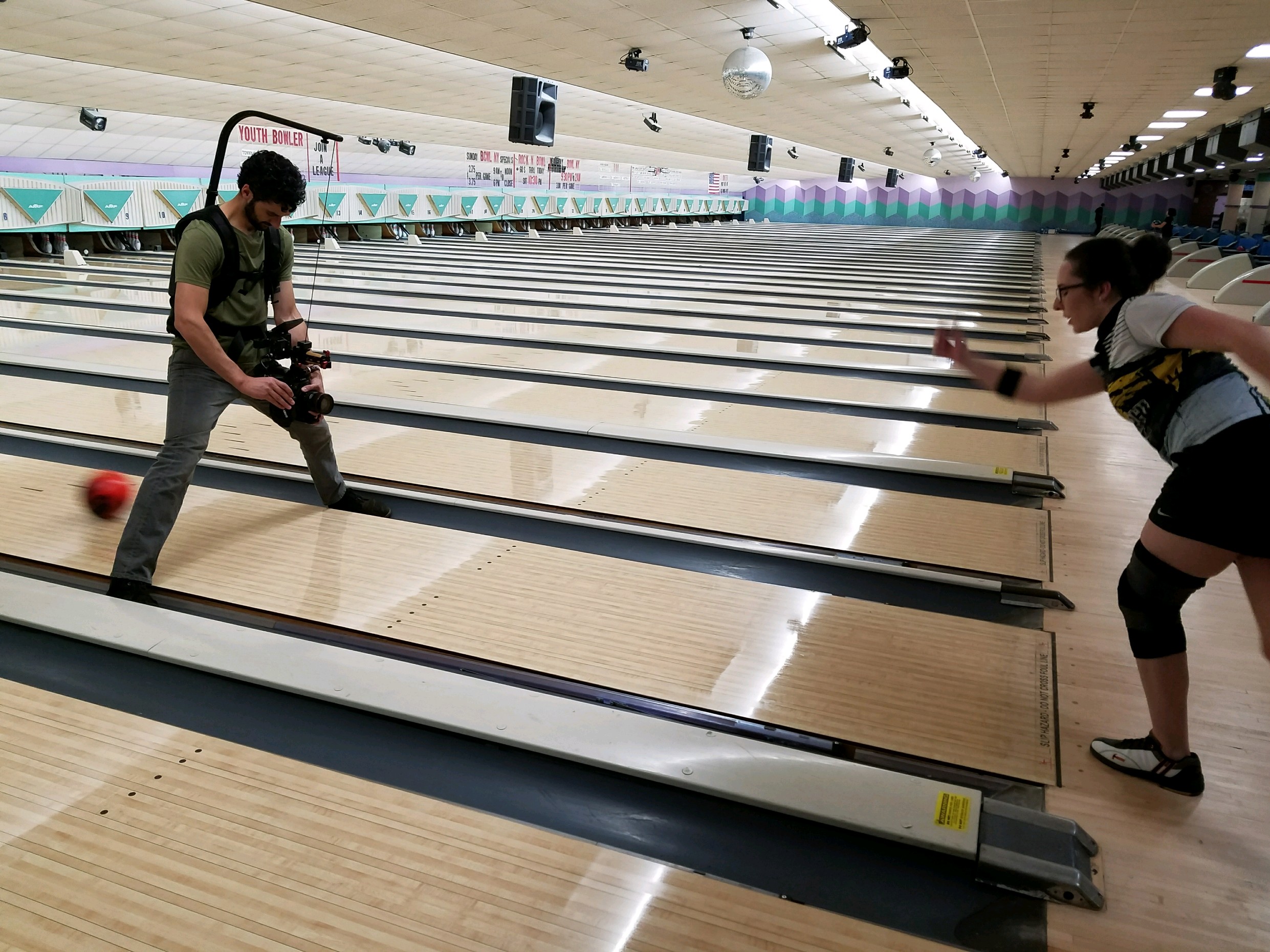 Here's how we got that straight on shot. Cool angles require a little risk.