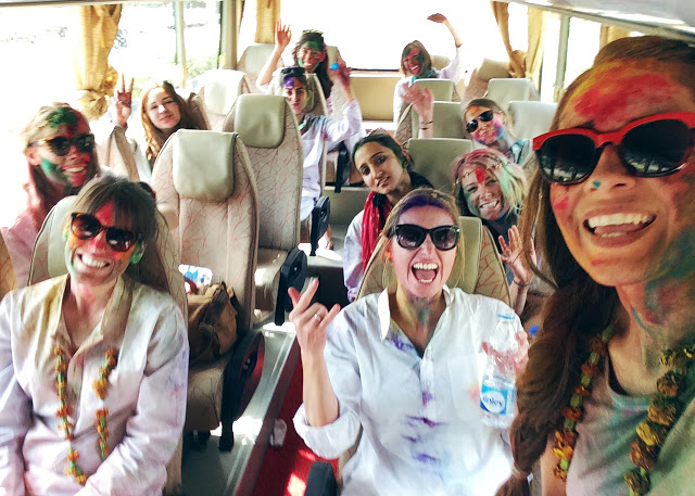 ohdeardrea india bus rides group selfie holi.jpg