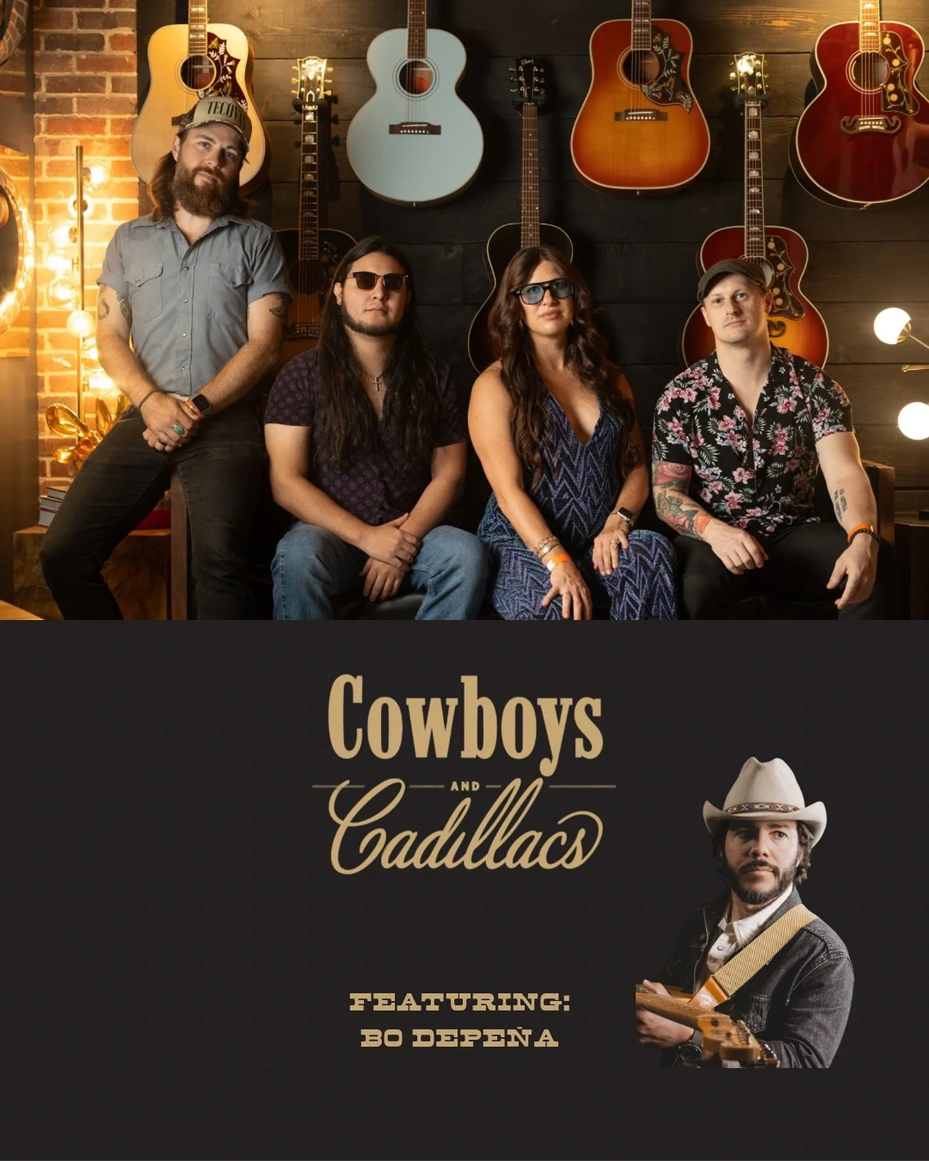TONIGHT @cowboysandcadillacsrooftop 🐴

Joining us tonight is my talented friend from Pagosa Springs, CO - @bodepenamusic ! So yall come early and show this dude some love.

Bo kicks it off at 8:15pm
We get going at 9:30pm

Come hang with us on the m