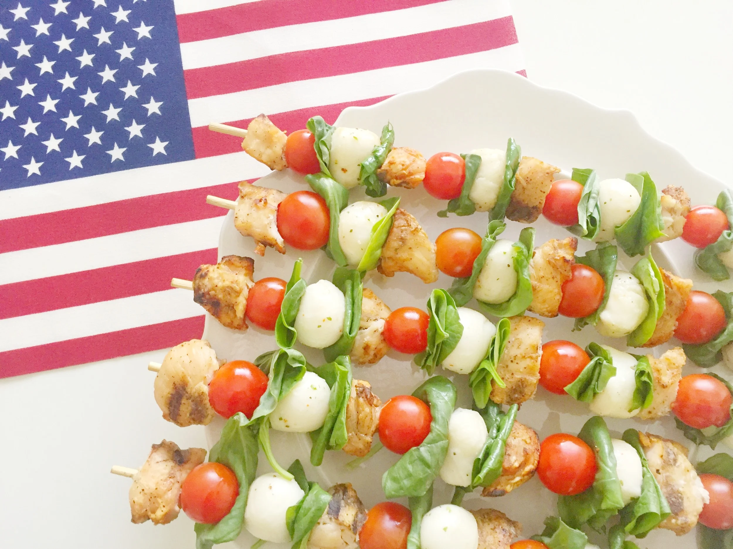 Grilled Chicken Caprese Salad Skewers | 4th of July