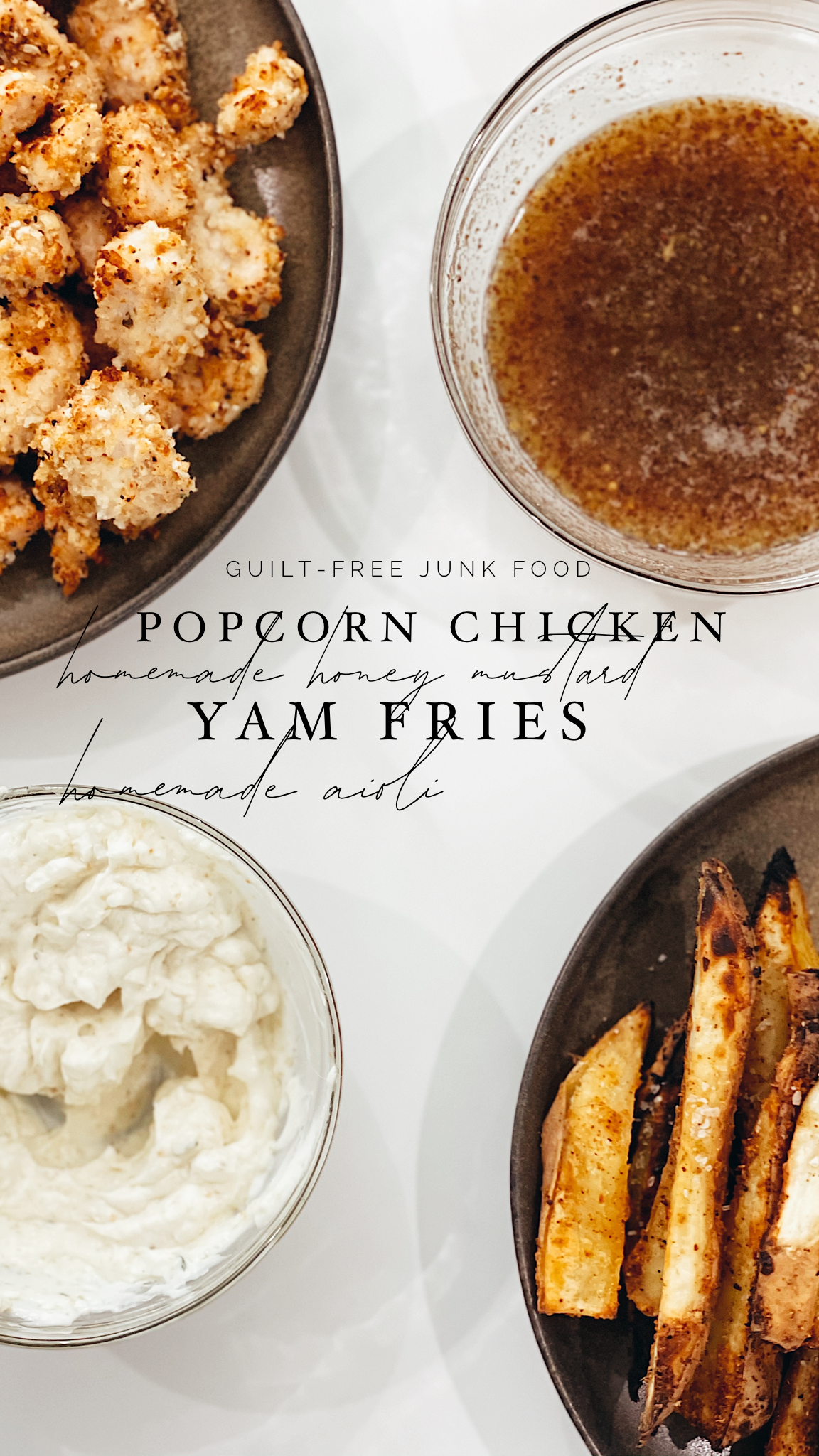Homemade Junk Food | Oven Popcorn Chicken + Yam Wedges