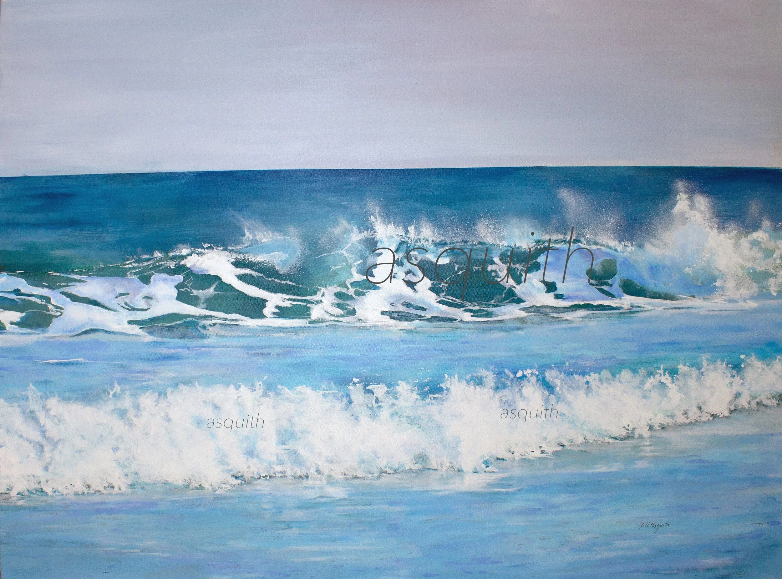 SOLD - ATLANTIC - Original Acrylic on Canvas - 36 x 48" Framed and SOLD at Art on Centre Gallery, Fernandina, FL