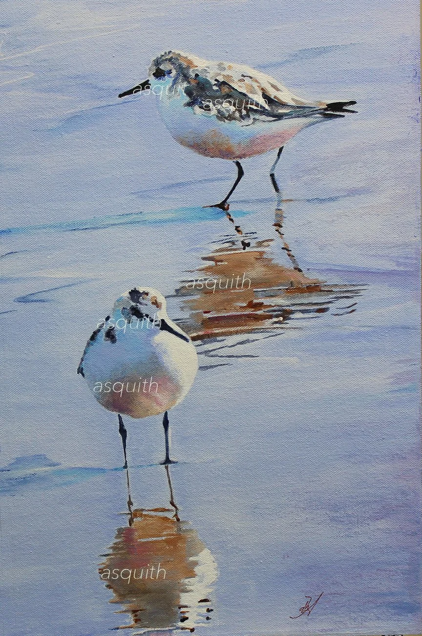 Reflections in the Wash - Original Acrylic on Canvas and Cradled Board - 12 x 18 - For Sale - donna.h.asquith@gmail.com