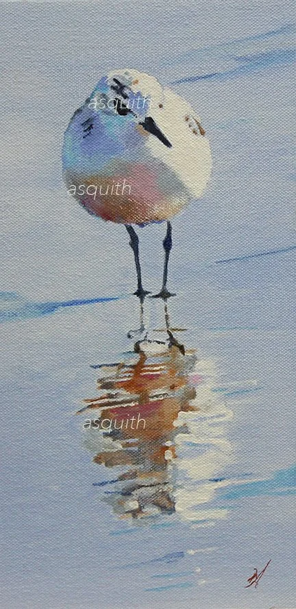 SOLD - Reflections Encore - 6 x 12 - Original Acrylic on Canvas and Cradled Board - For Sale at York Art Association - York, Maine
