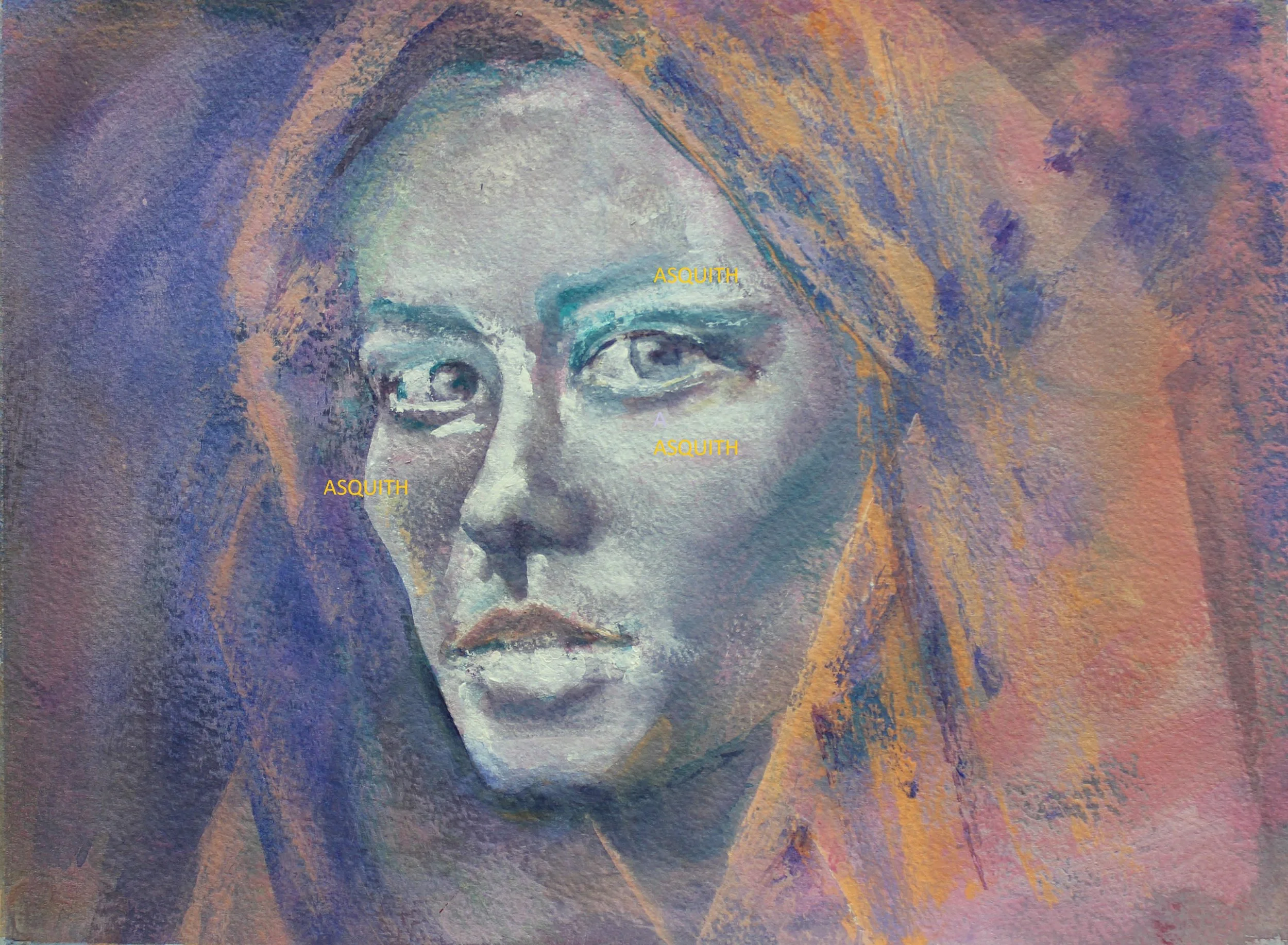 ORANGE SCARF - Original Watercolor on Paper - Opaque Over Transparent 11 x 14" - Unframed and For Sale