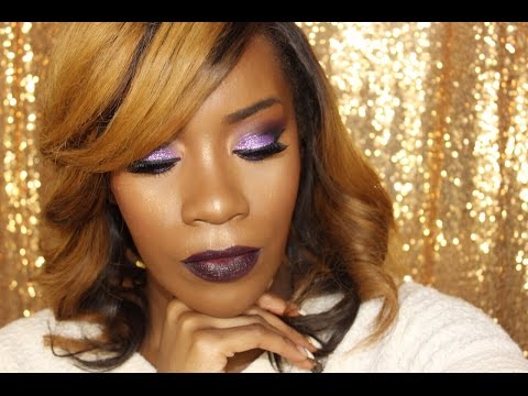 GRWM Purple Glitter Smokey Eyes