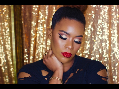 RUBY GLITTER LIPS V-DAY MAKEUP TUTORIAL || INNERBEAUTYOUTEL