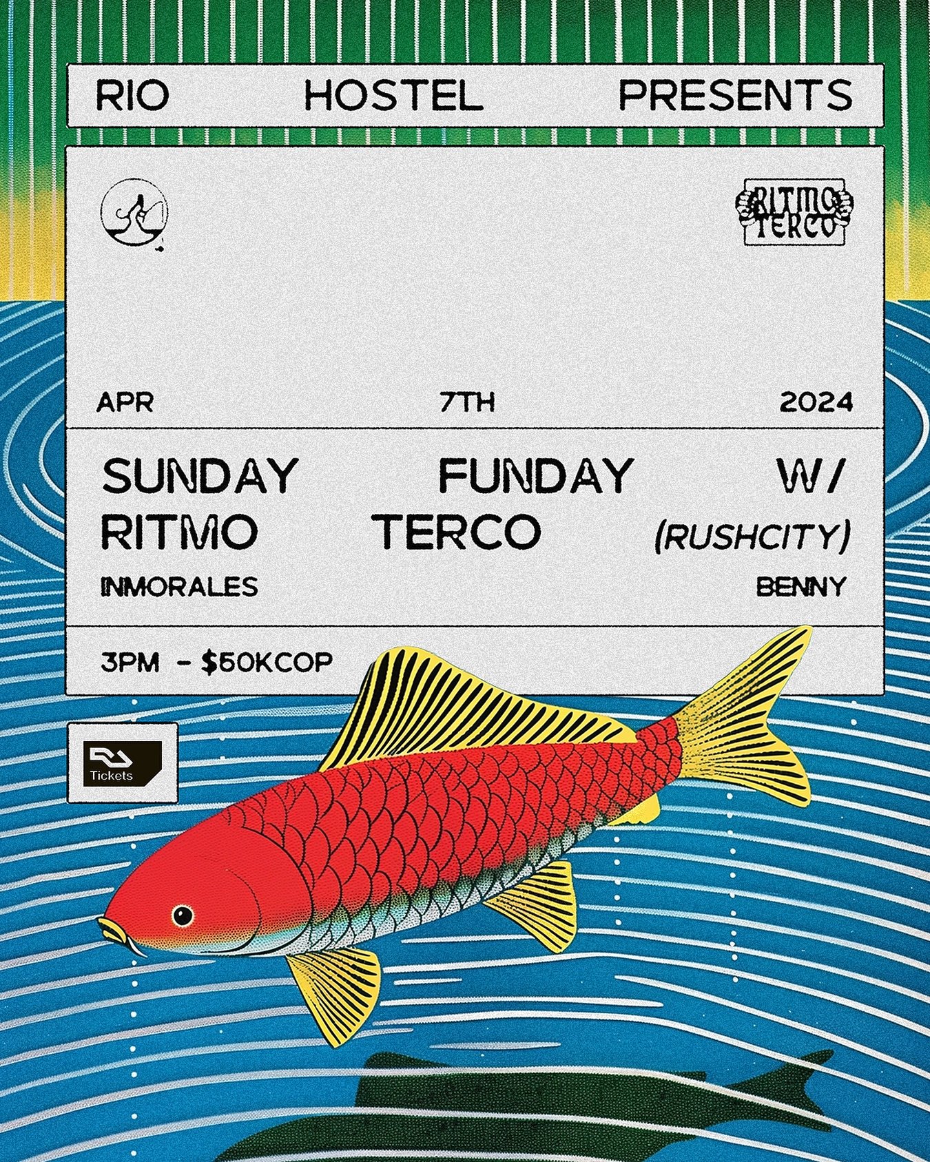 For a special extended Sunday Funday we invite back a collective from Bogot&aacute;, representing the Ritmo Terco label, Rush City. 🐟

Keeping things very housey, these guys have an ear for groove and depth in house music. It&rsquo;ll be their secon
