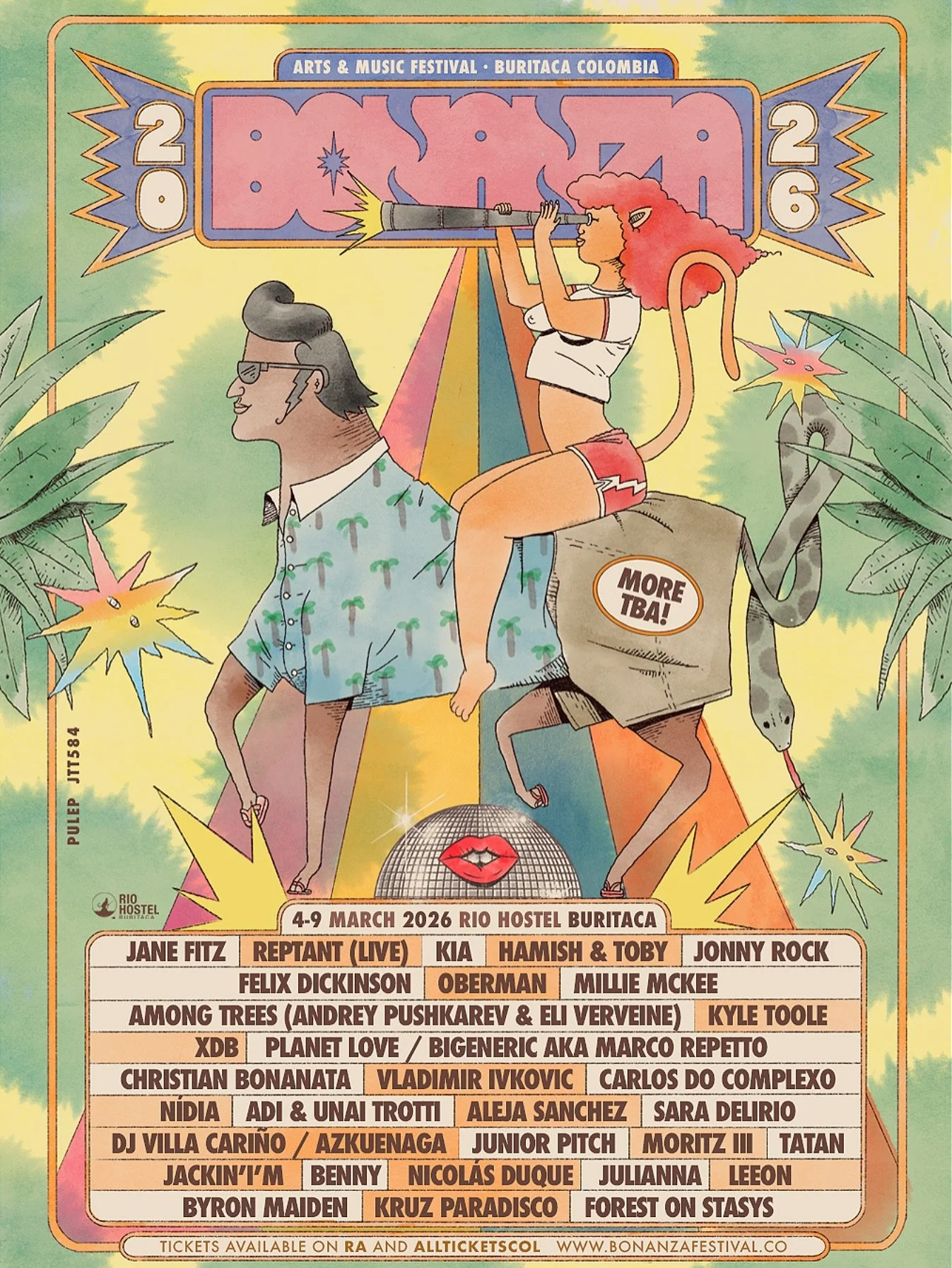 The first names for Bonanza 2026 are live. 

As ever we have endeavoured to cast the musical net far and wide, including plenty of international artists either returning or making their Colombian debuts, plus national acts both well established and u