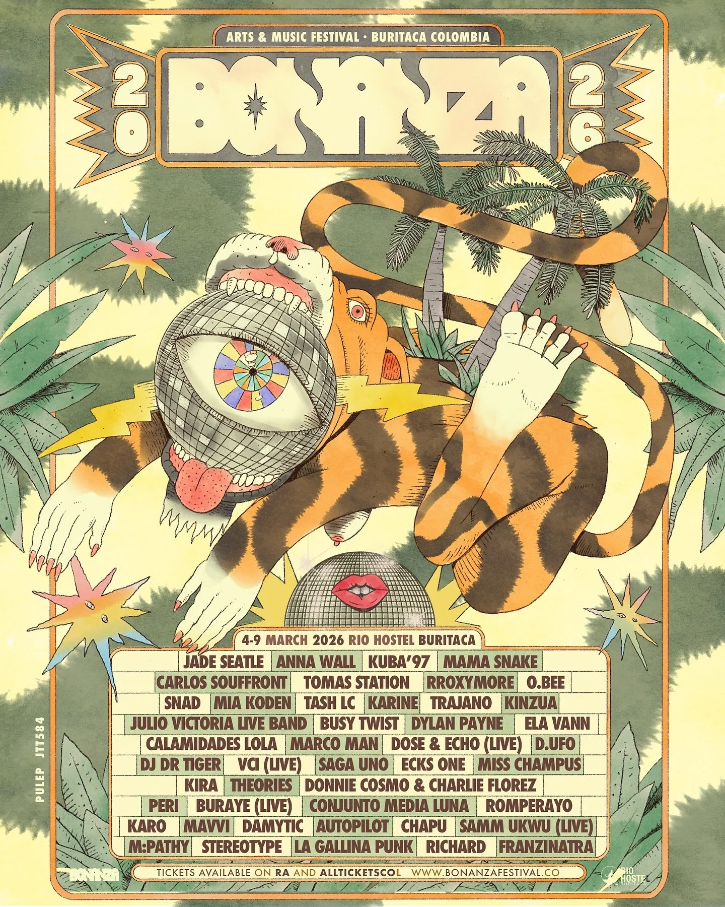 Time&rsquo;s up, you sexy tigers 🐅

Round two of names for our riverside gathering is here xoxo

Art: @sagauno 

📅 March 04-09, 2026 📍 Rio Hostel Buritaca, Colombia 🌐 www.bonanzafestival.co (Link in bio)

#bonanzaFestival2026 #Festival #Colombia 