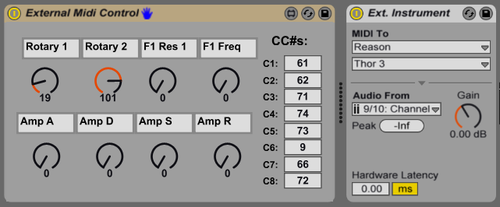 Max for Live device External Midi Control