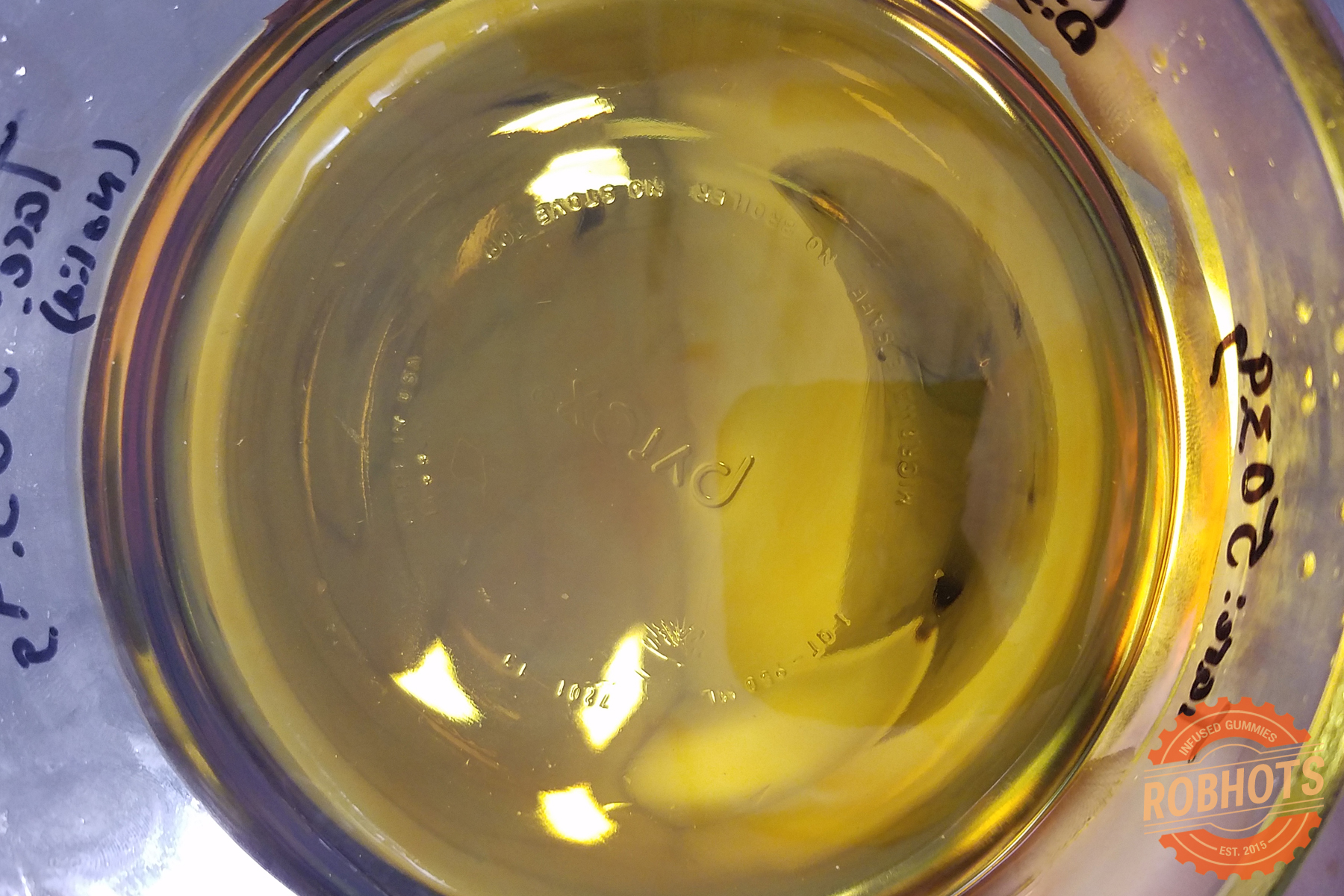 Bulk raw distillate before going into Robhots Gummies.