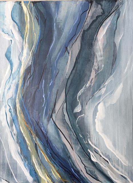   Waterfall I   18 x 24  Oil on Cradled Birch Panel 