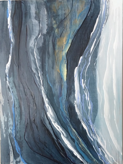   Waterfall II   18 x 24  Oil on Cradled Birch Panel 