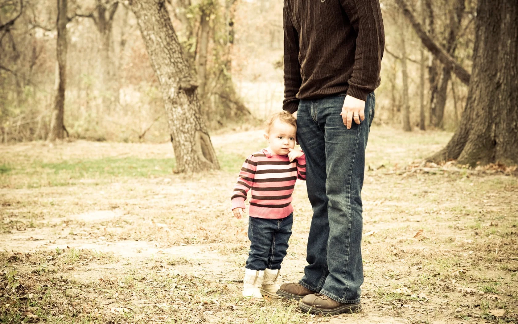 Little girl with her father