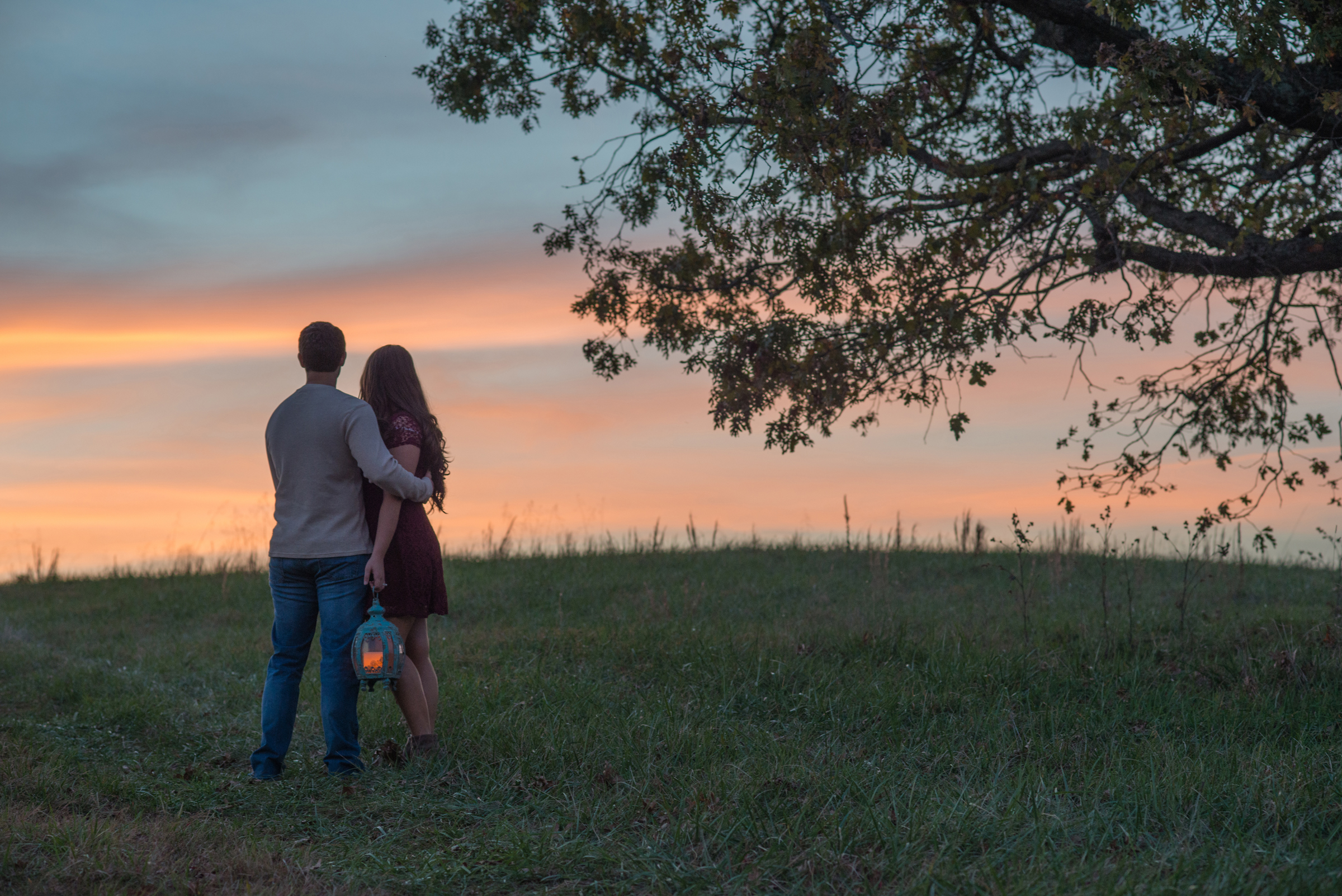 couple watches sunset