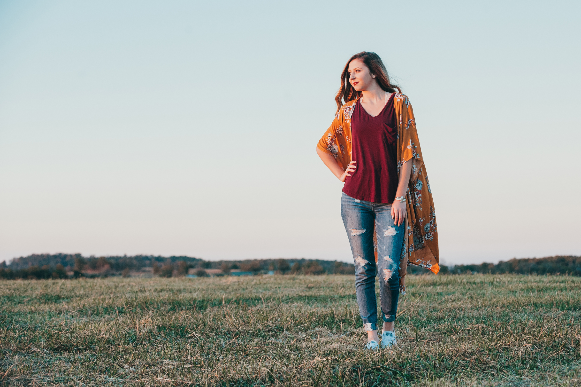 Senior girl on mountain top