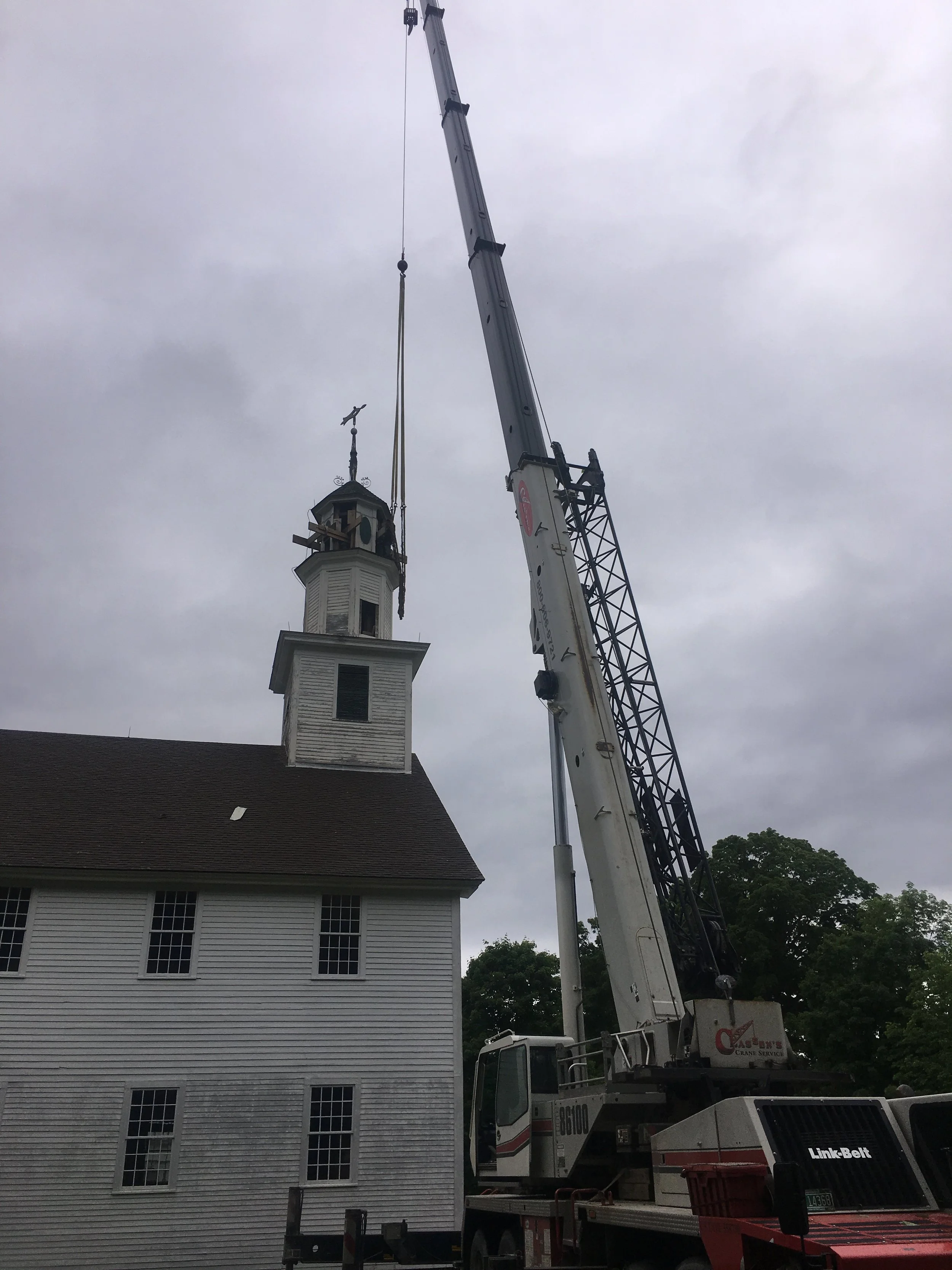 Removal of the church spire.