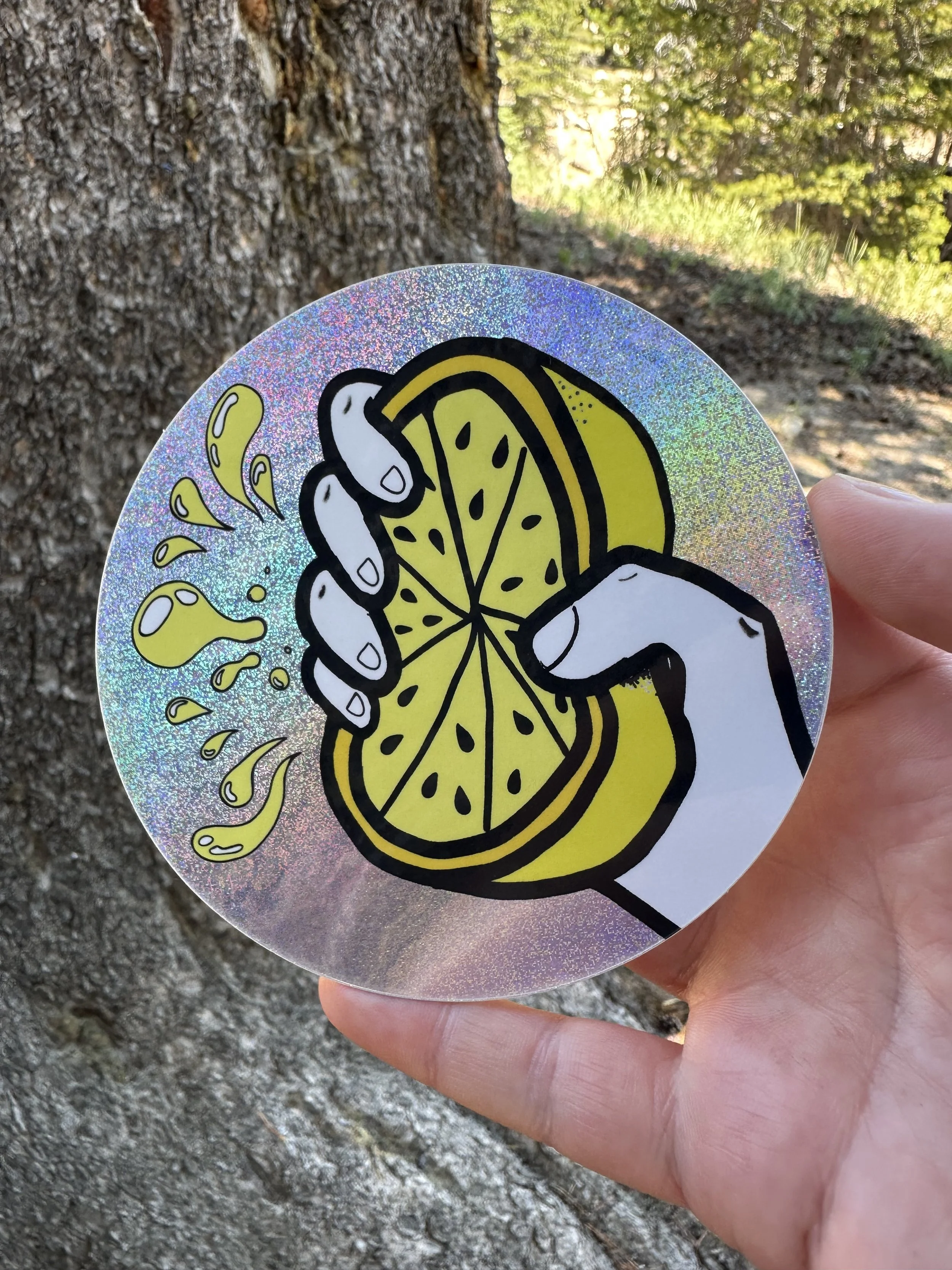 Glitter Lemon Squeeze Sticker