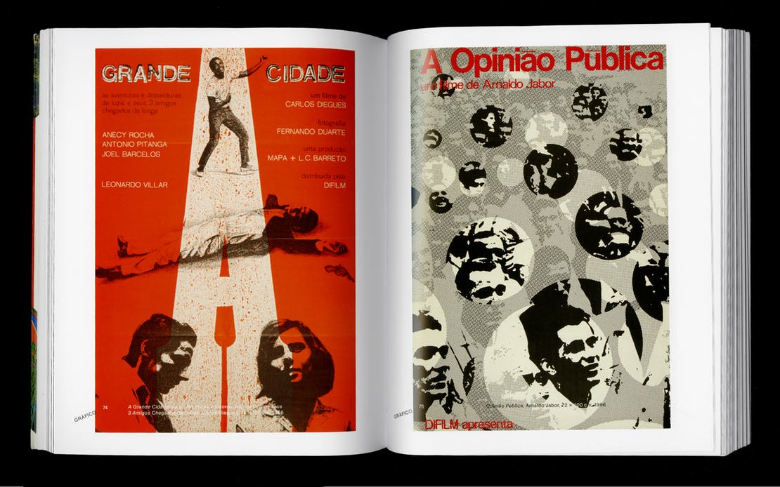 Spread from Rogério Duarte, Marginália 1. Left: Carlos Dieguas 3 Amigos Chegados de Longe, 1966 Right: Arnaldo Jabor, Opiniao Publica, 1966