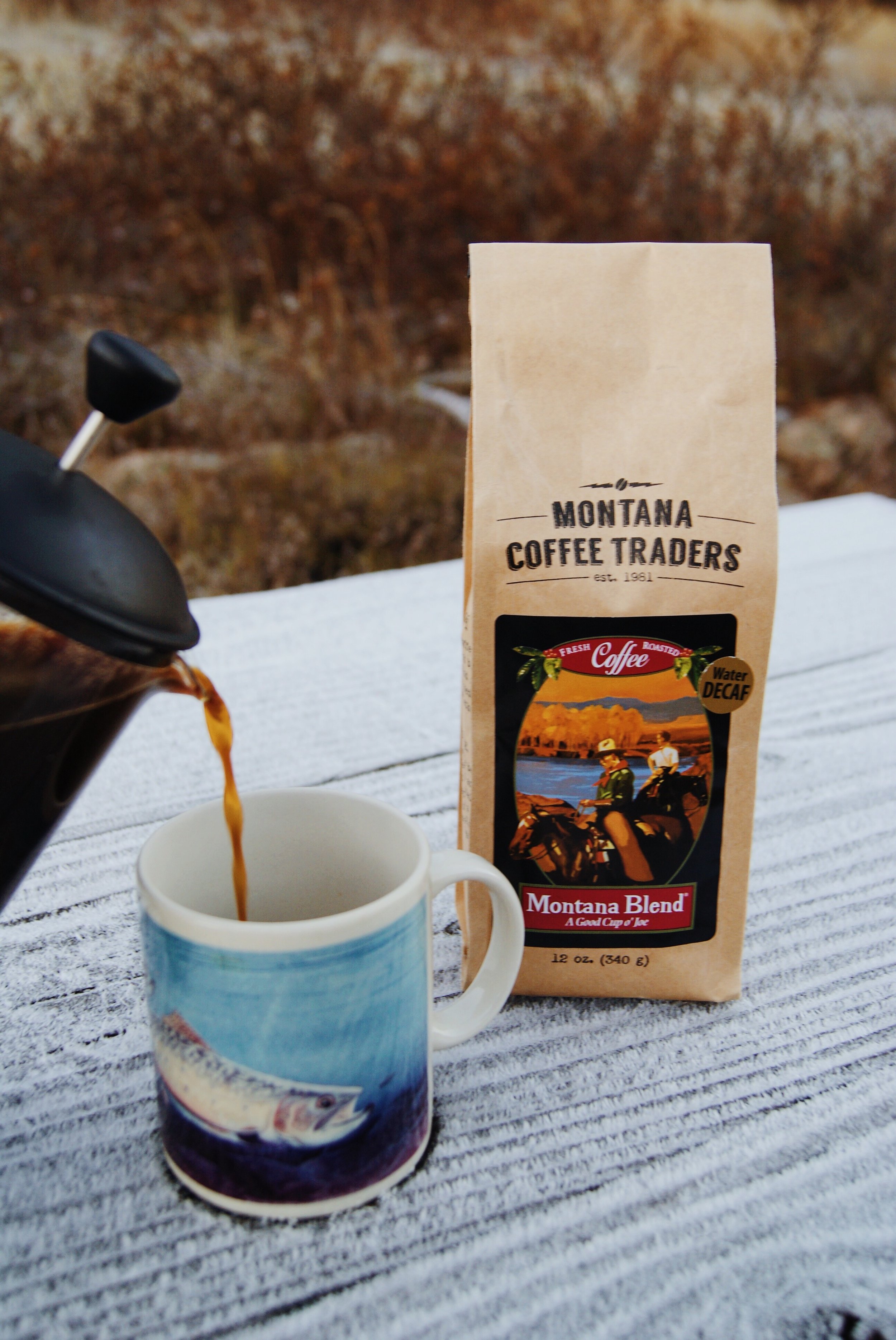 Big Sky coffee in the morning frost.