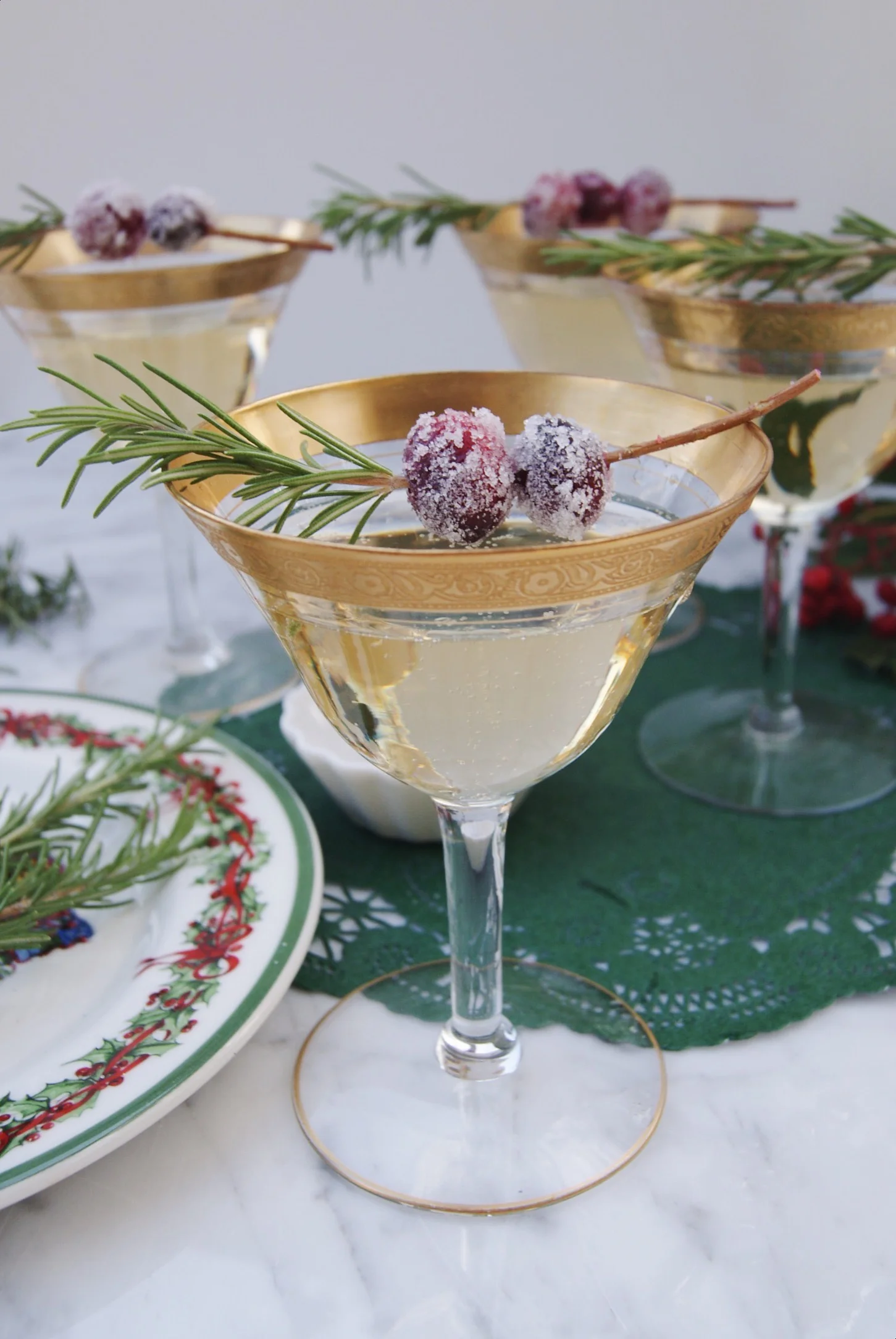 Cranberry-Rosemary Champagne Cocktail