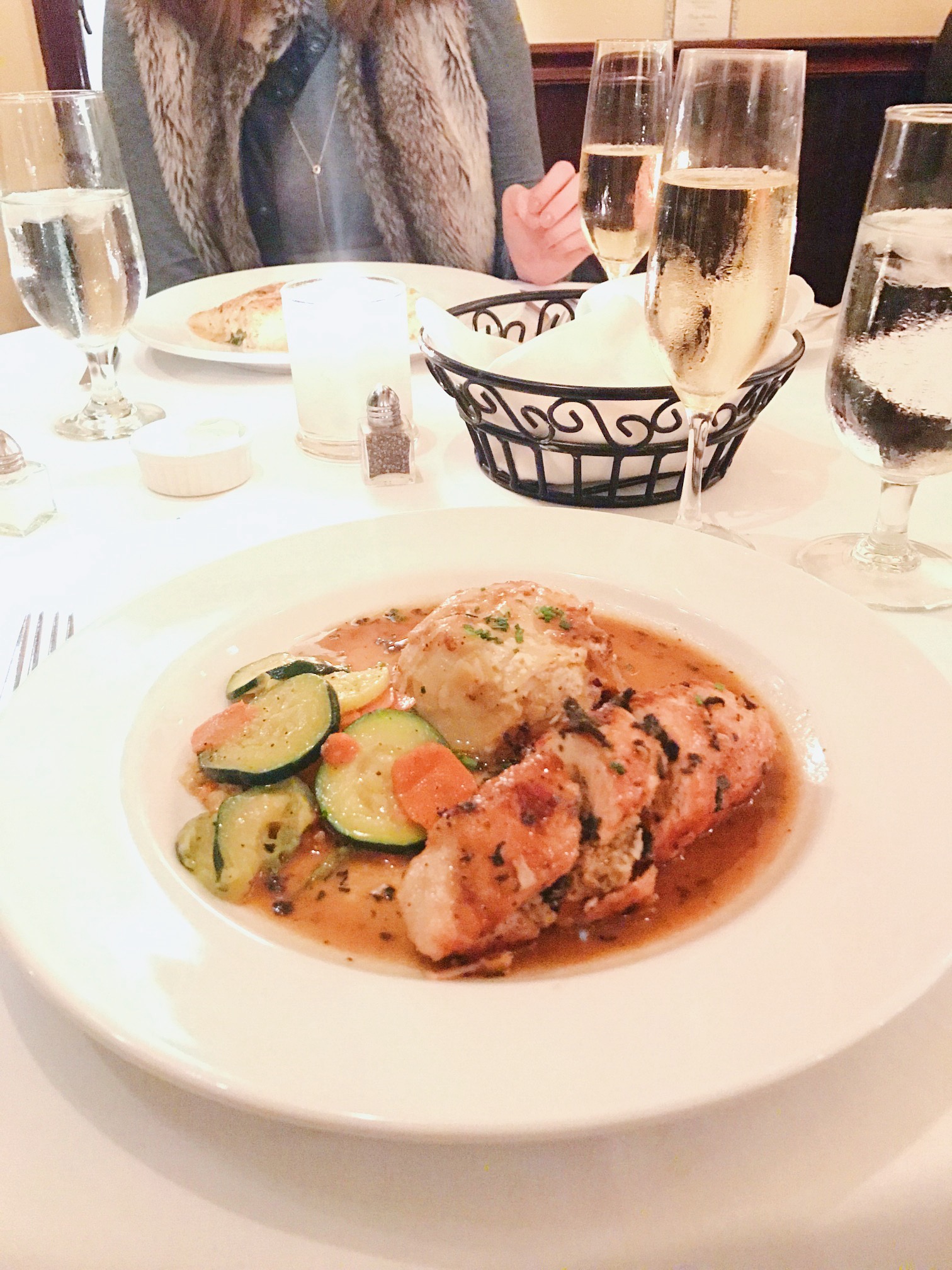 Ivy's chicken dinner at Madeline's